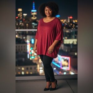 Don’t Stop Believing Sweater Tunic with Silver Sparkles.